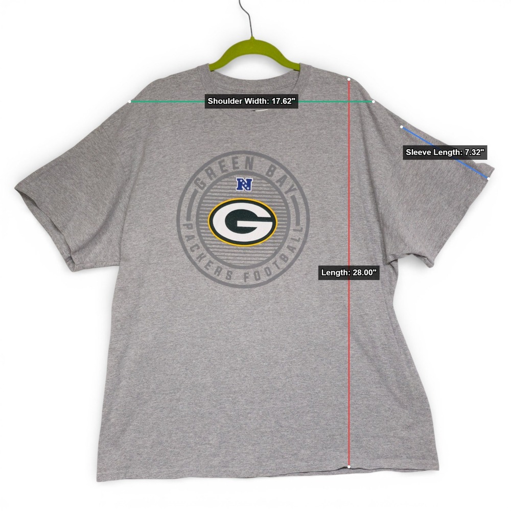 Green Bay Packers‎ NFL Team Apparel Men's 2XL Gray T Shirt Football - Picture 5 of 5